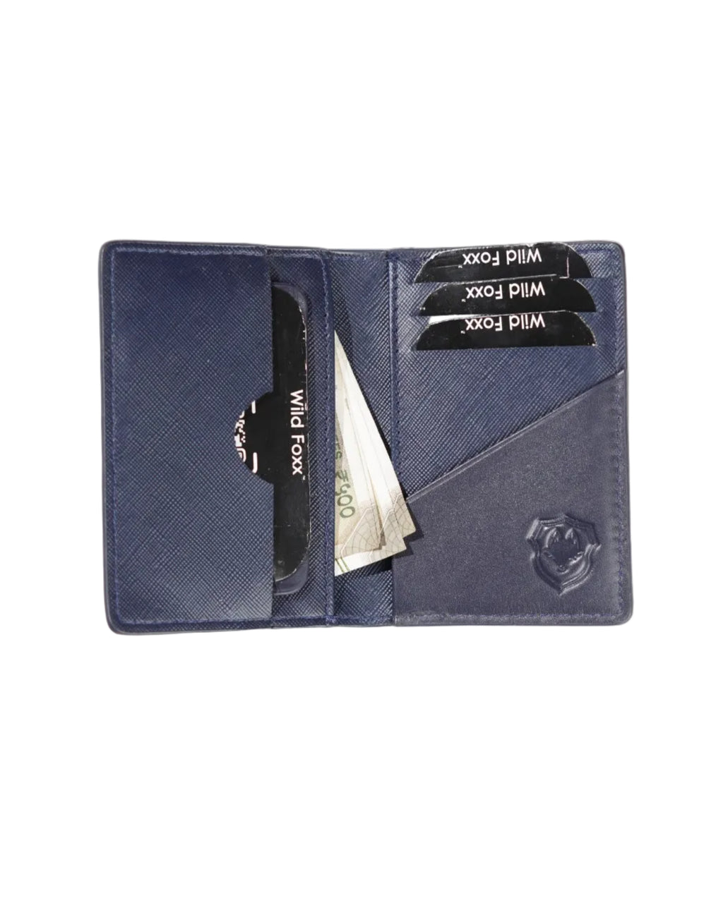 Wildfoxx Bi-Fold Leather Card Holder - Blue
