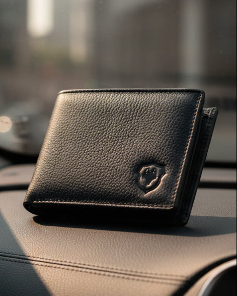 Wildfoxx Jet Black Elite Bi-Fold Wallet with Coin Pocket