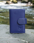 Wildfoxx Leather Metal Card Holder - Blue