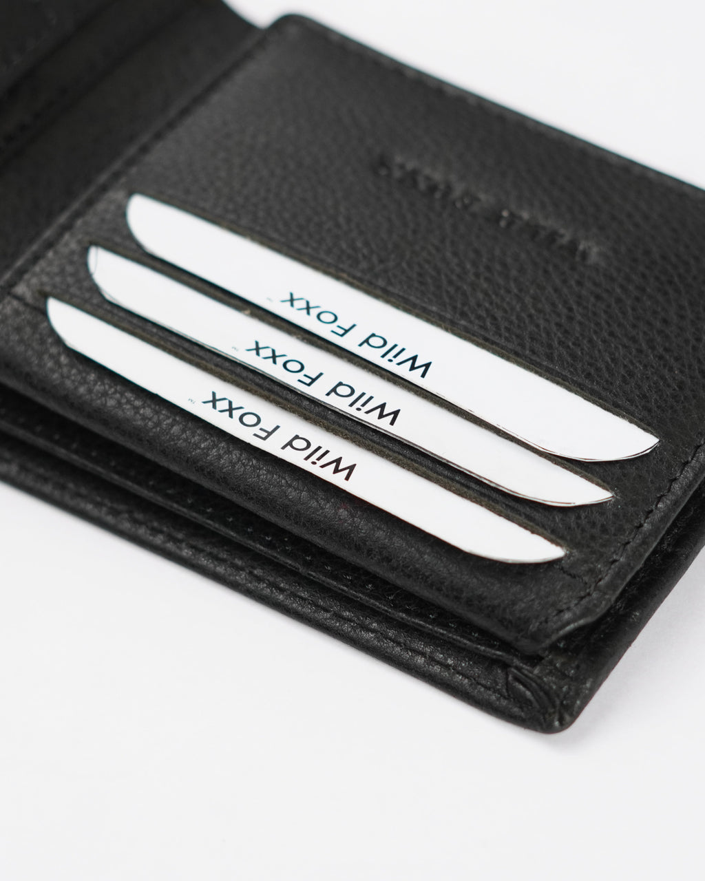 Wildfoxx Jet Black Elite Bi-Fold Wallet with Coin Pocket
