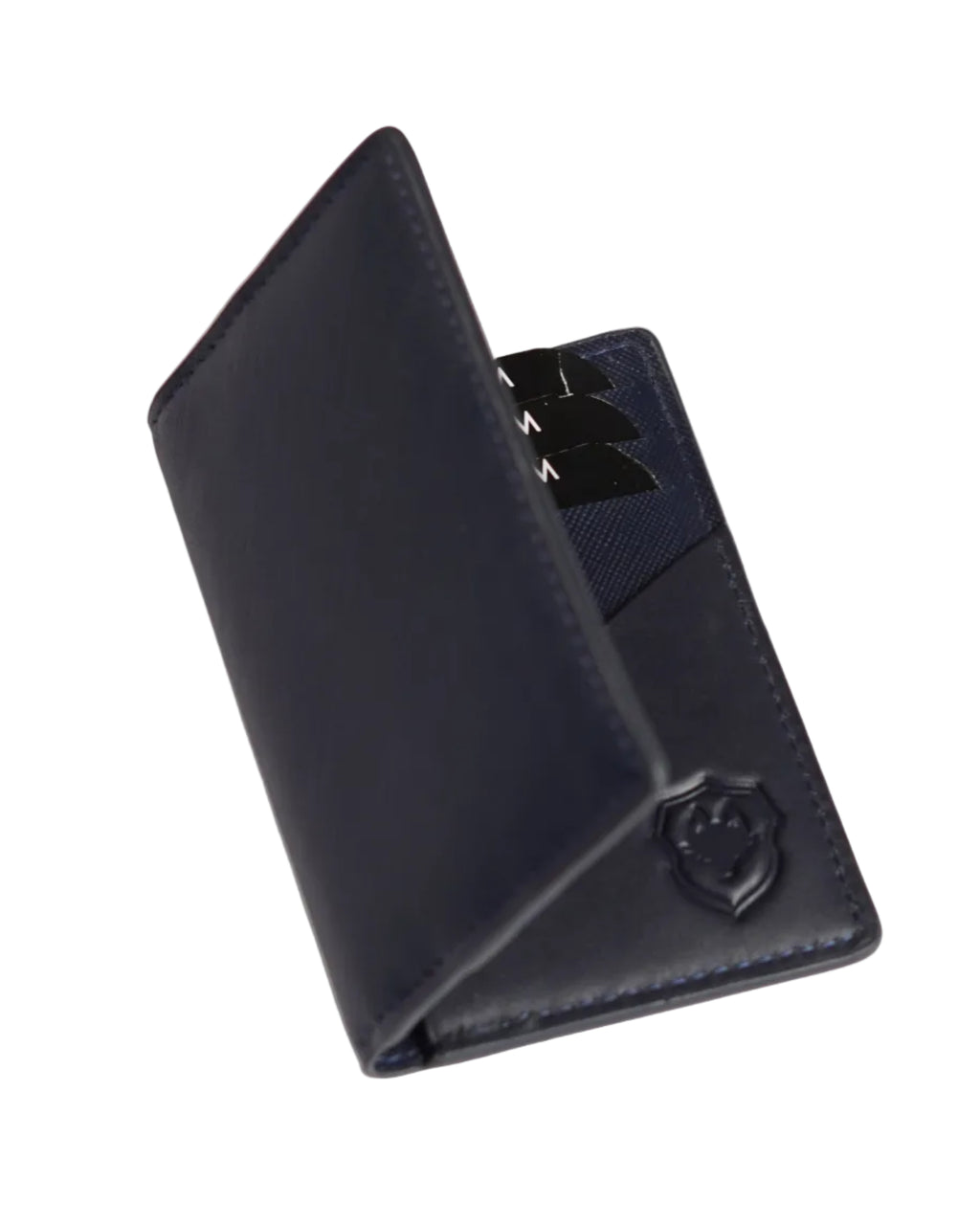Wildfoxx Bi-Fold Leather Card Holder - Blue