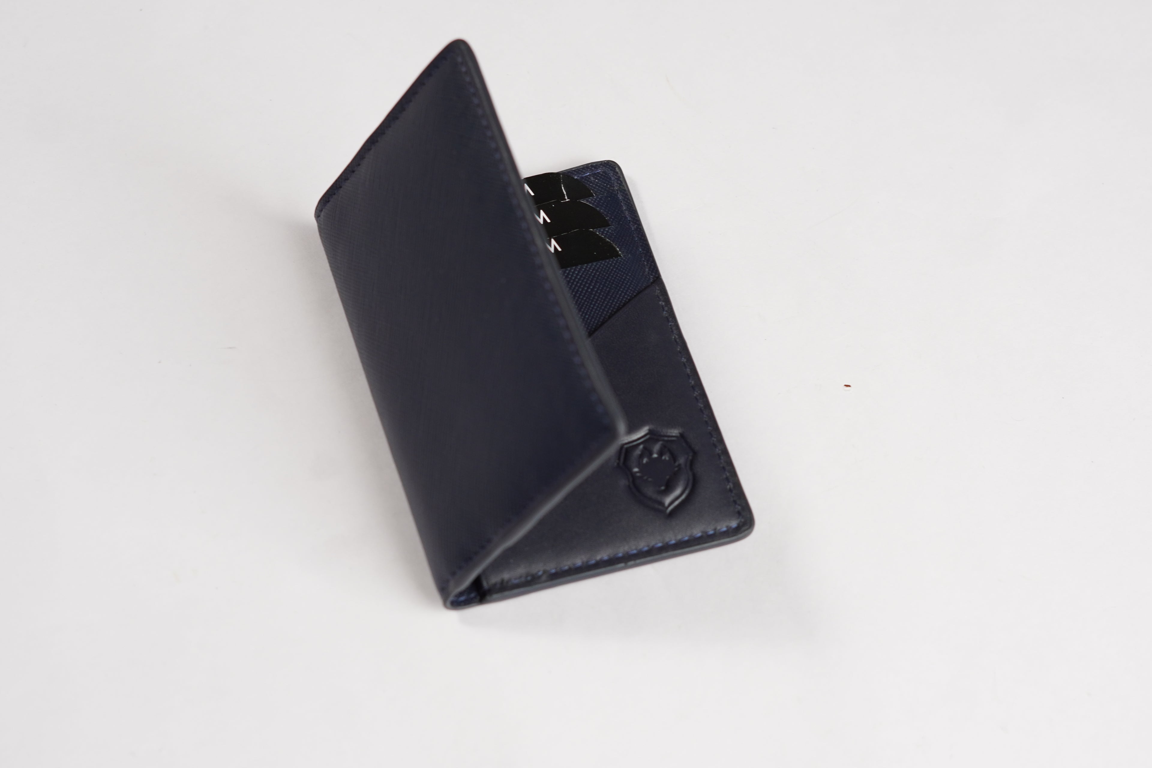 Wildfoxx Bi-Fold Leather Card Holder - Blue