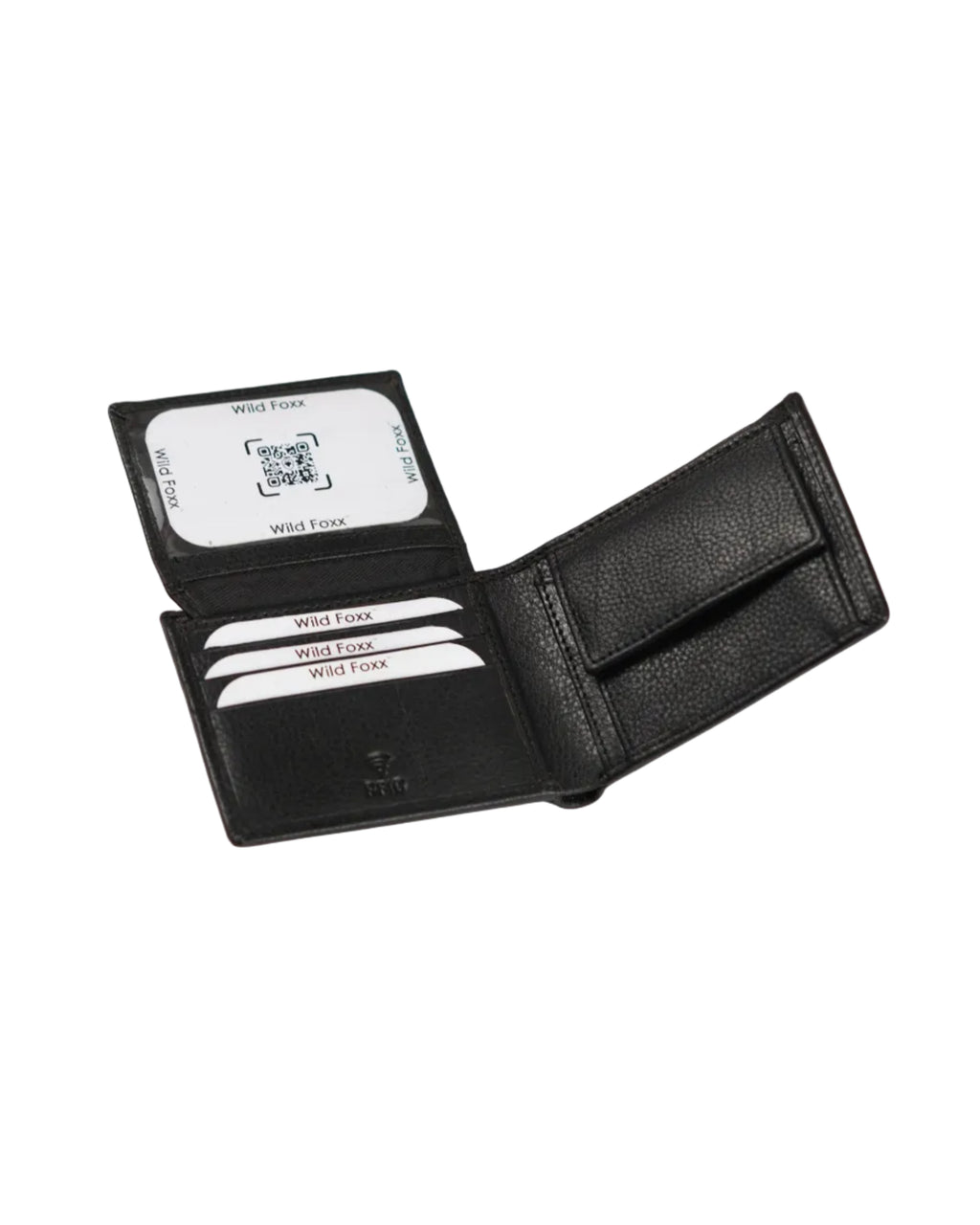 Wildfoxx Jet Black Elite Bi-Fold Wallet with Coin Pocket