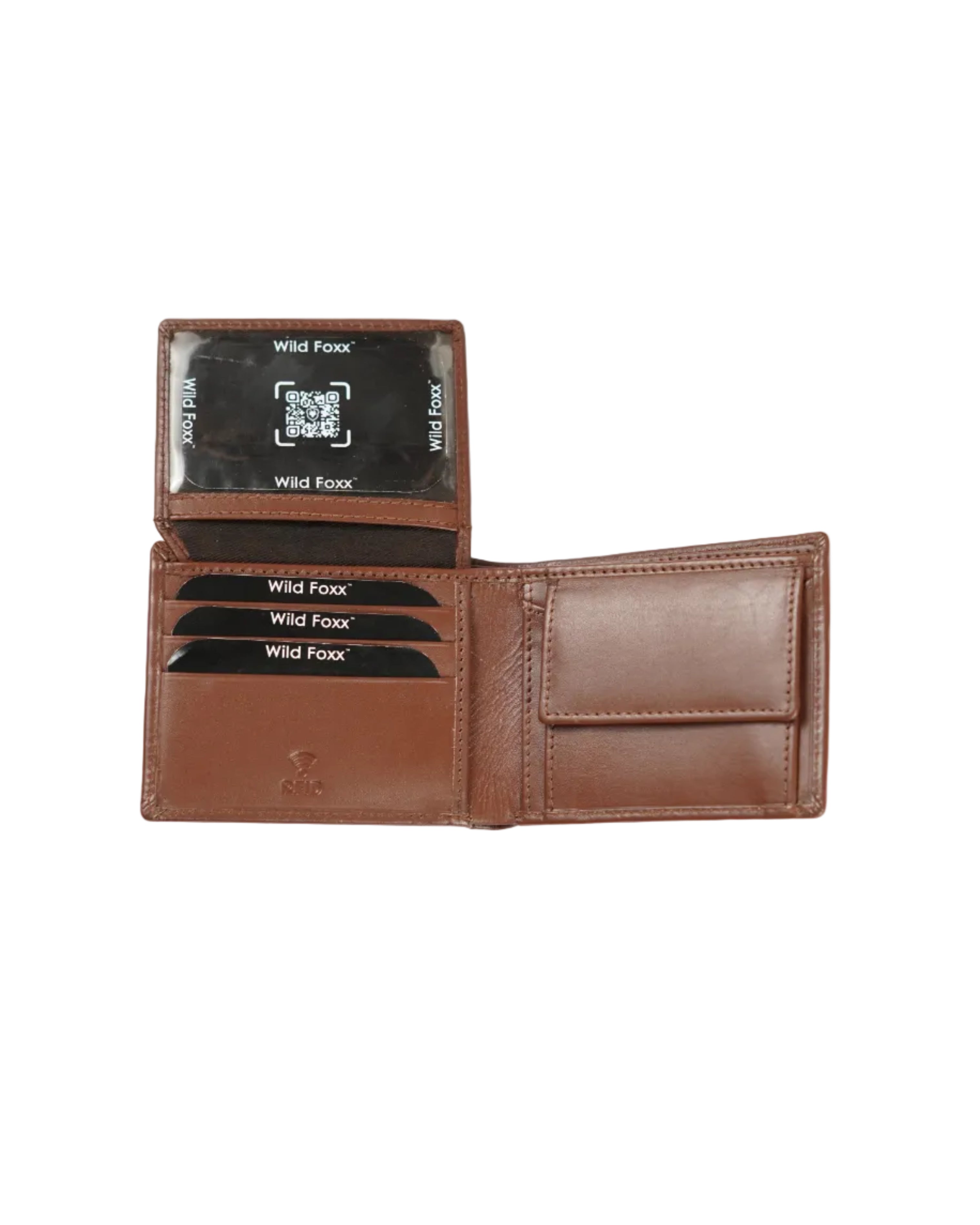 Wildfoxx Royal Cognac Brown Elite Bi-Fold Wallet with Coin Pouch