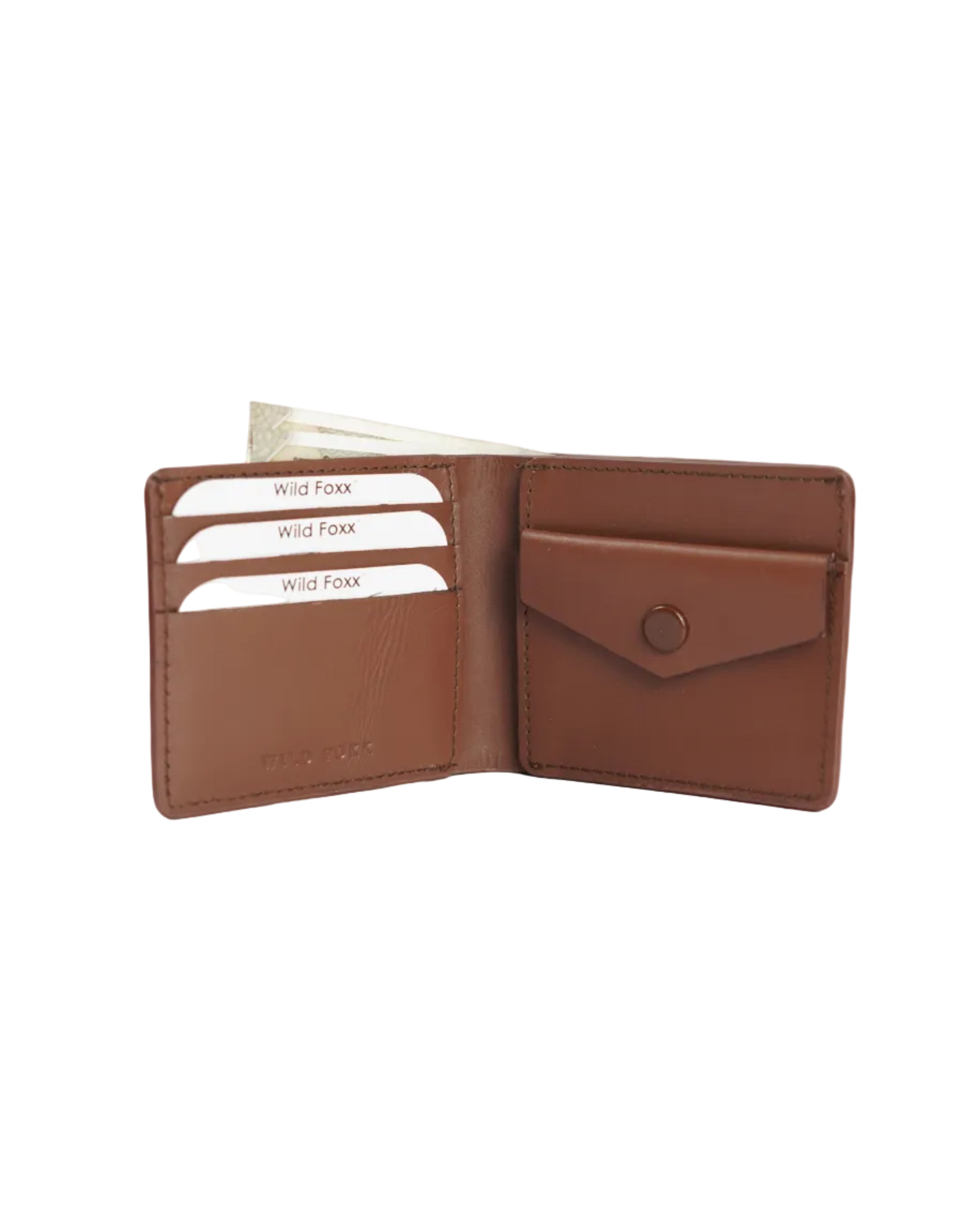Wildfoxx Den Heritage Brown Bi-Fold Wallet with Coin Pocket