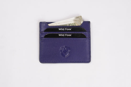 Wildfoxx 3 Slot Leather Card Case - Blue