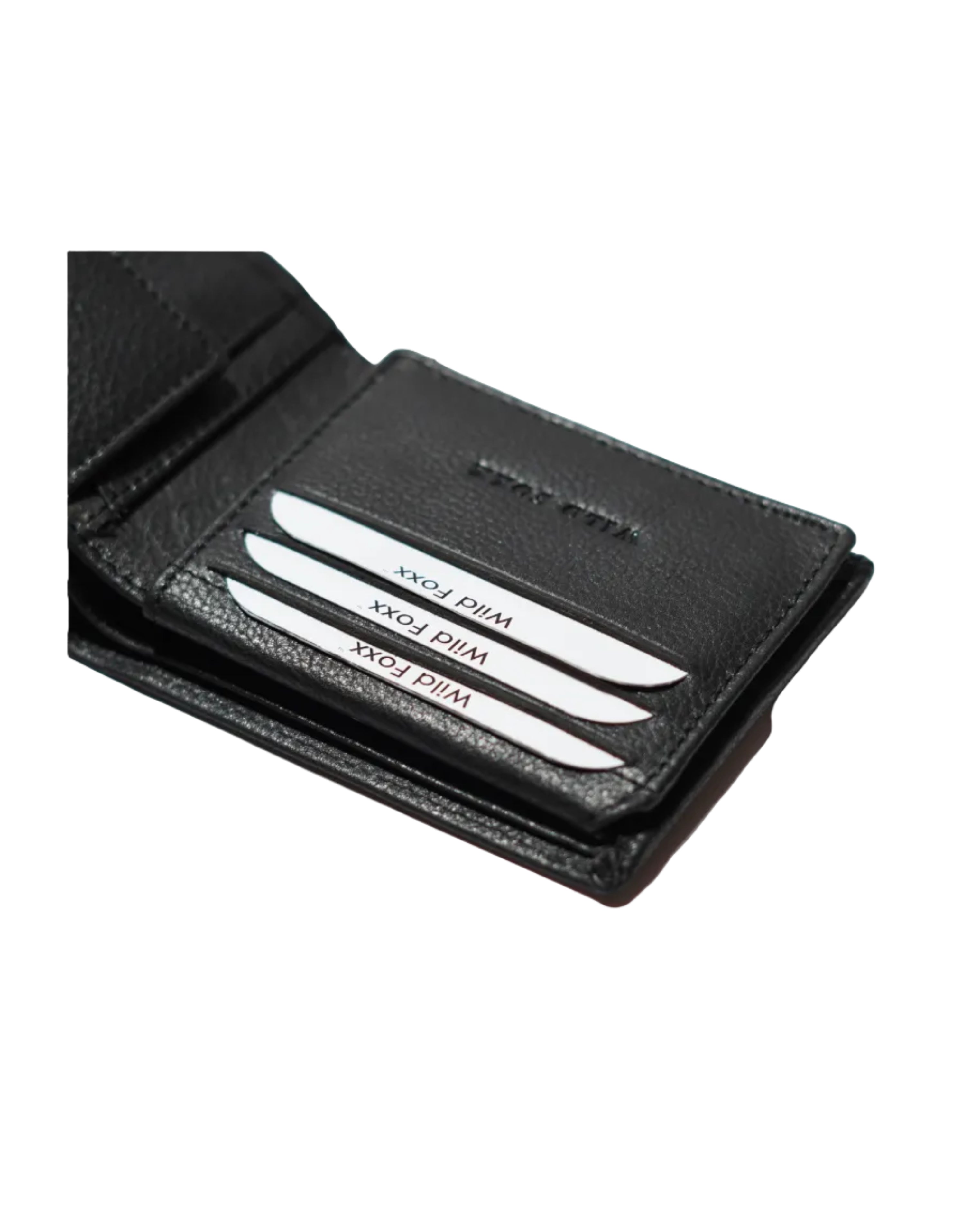 Wildfoxx Midnight Black Signature Bi-Fold Wallet with Coin Pouch
