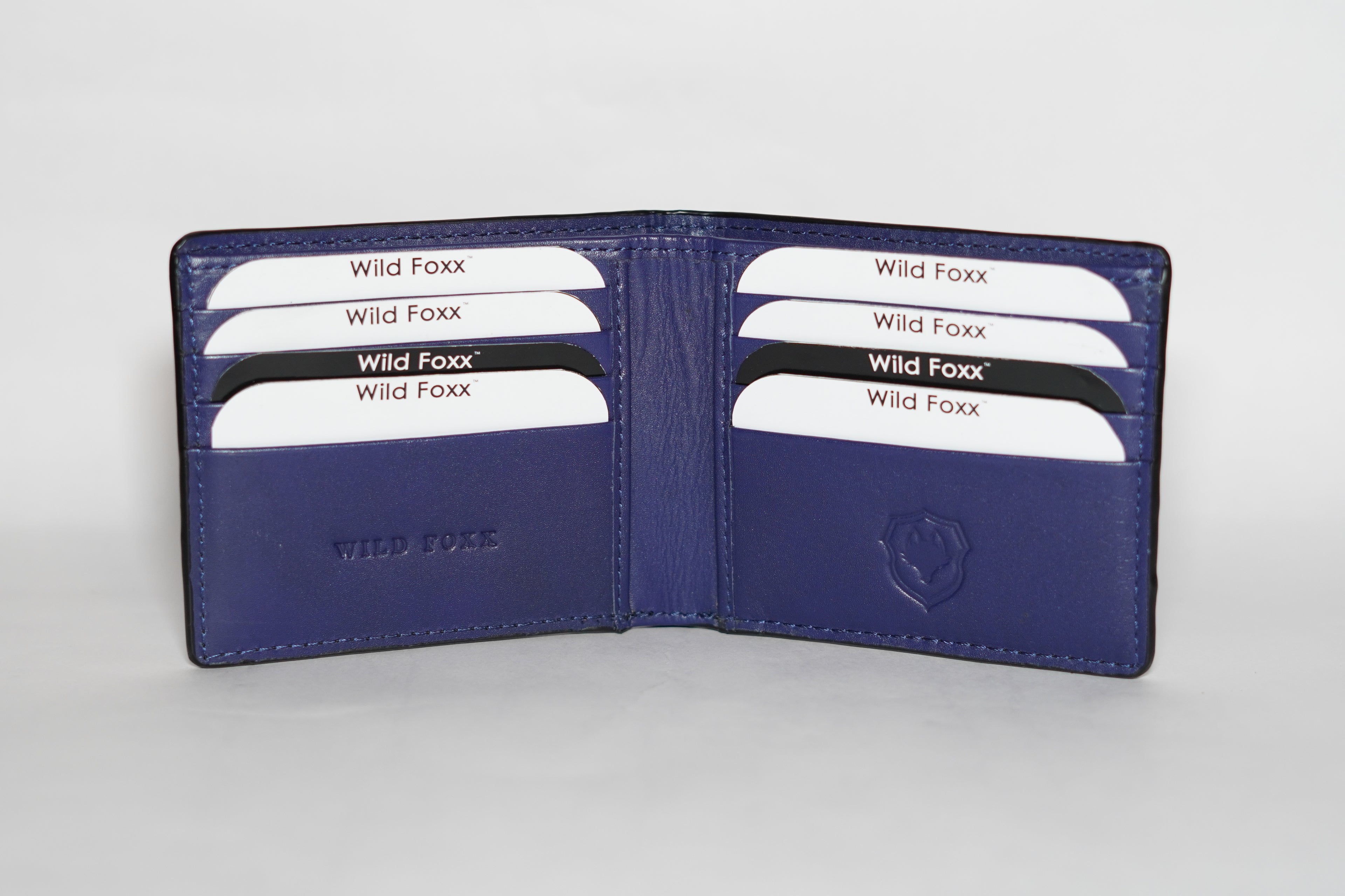 Wildfoxx Legan Dual Tone Leather/Vegan Wallet - Black & Blue