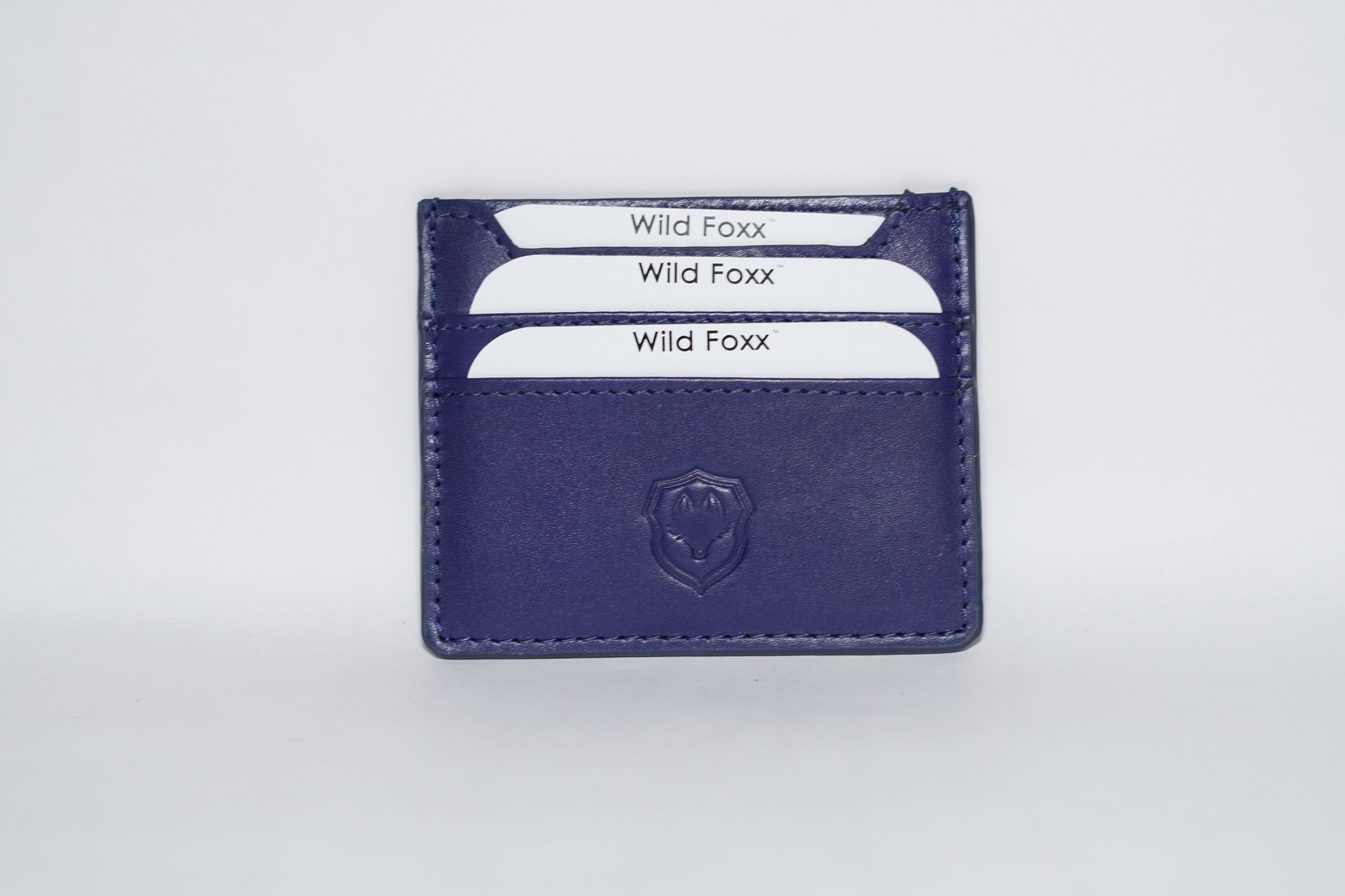 Wildfoxx 3 Slot Leather Card Case - Blue
