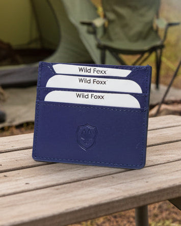 Wildfoxx 3 Slot Leather Card Case - Blue
