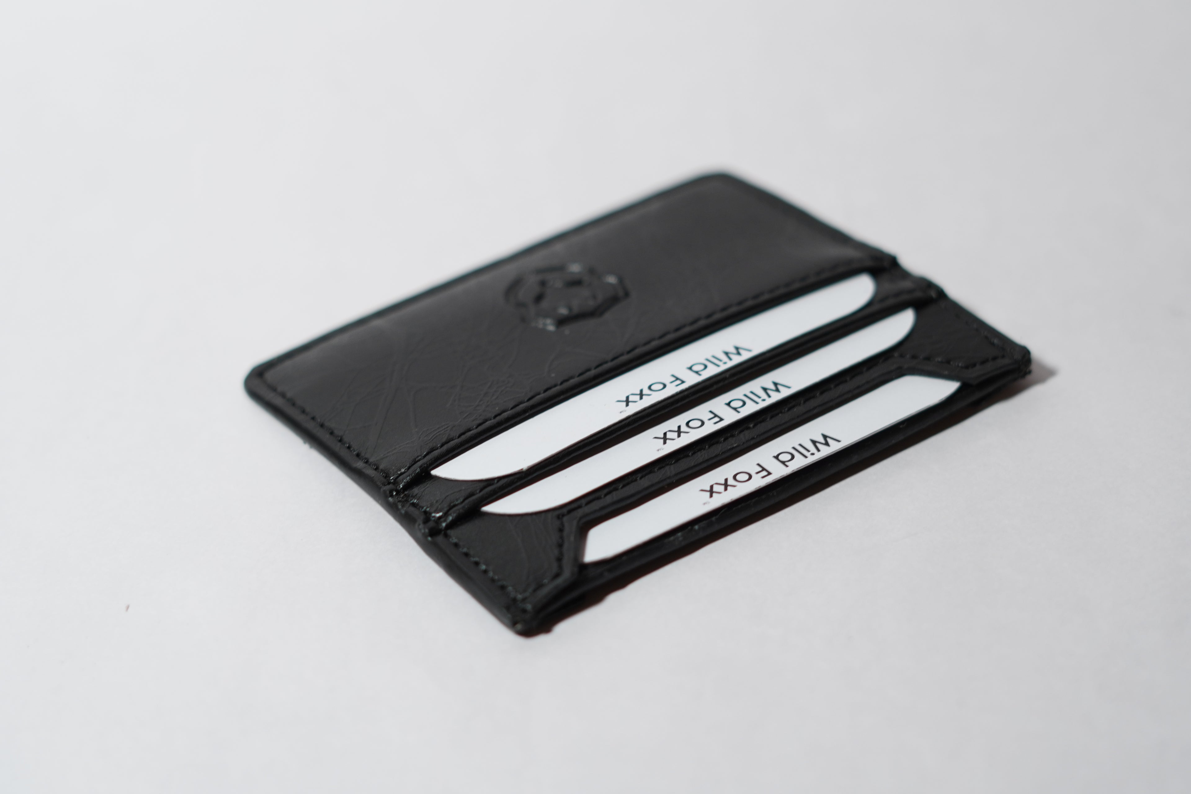 Wildfoxx 3 Slot Leather Card Case - Black