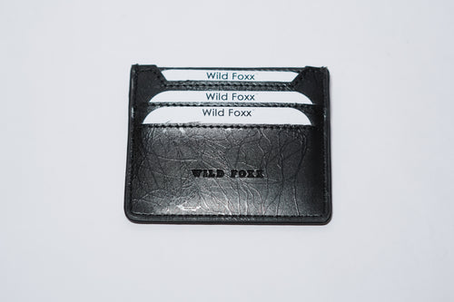Wildfoxx 3 Slot Leather Card Case - Black