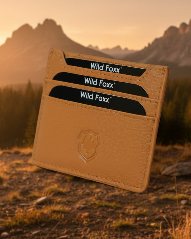 Wildfoxx 3 Slot Leather Card Case - Brown