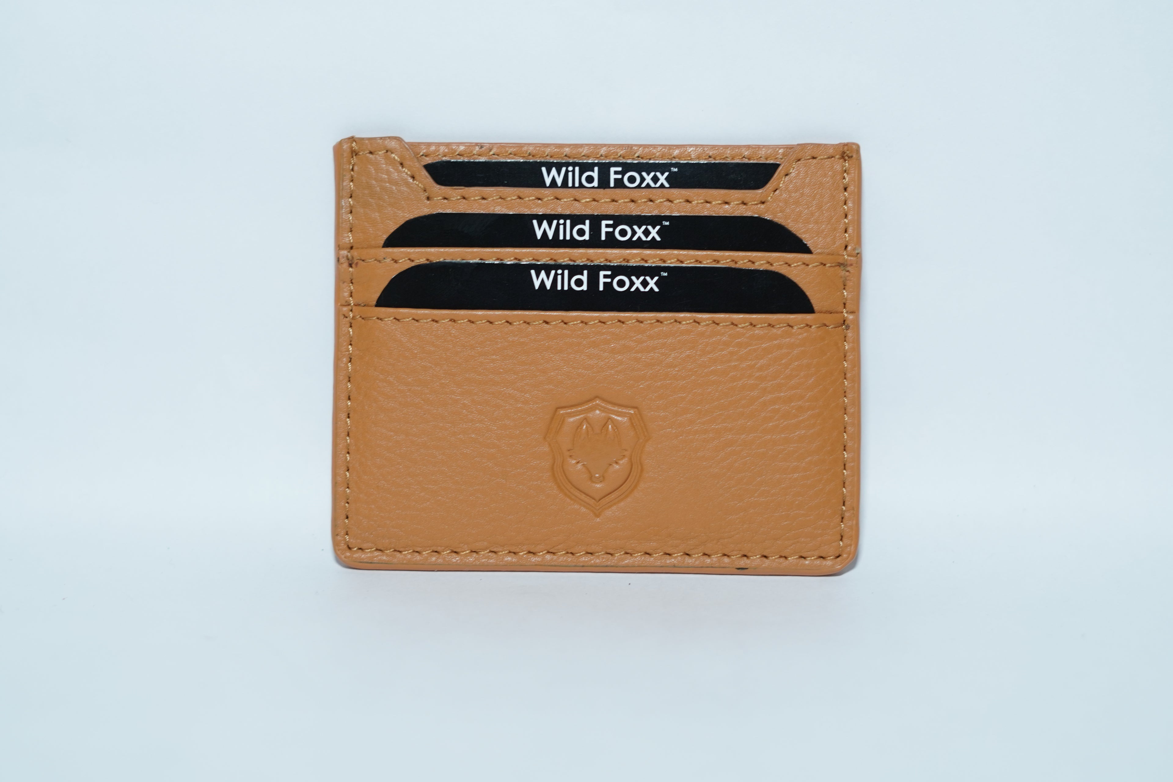 Wildfoxx 3 Slot Leather Card Case - Brown