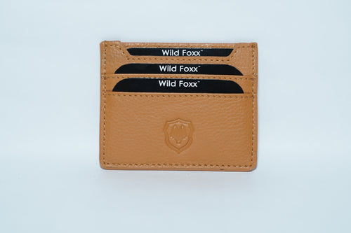 Wildfoxx 3 Slot Leather Card Case - Brown