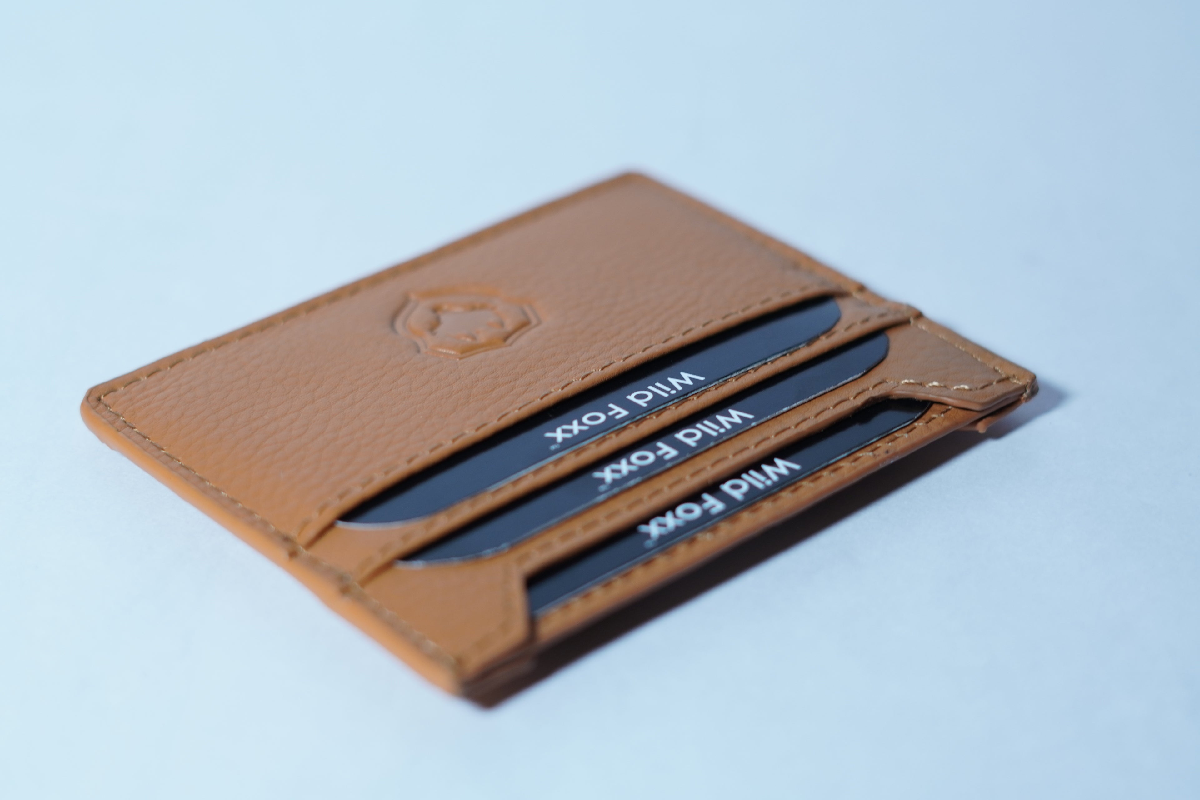 Wildfoxx 3 Slot Leather Card Case - Brown
